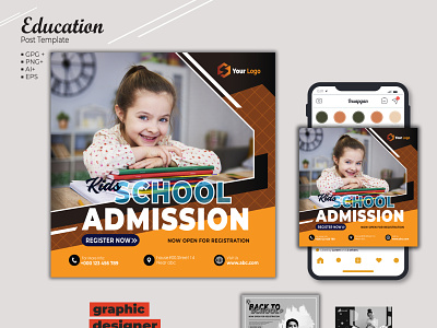 School admission post design । School admission flyer