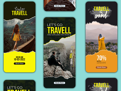 Travel Instagram Stories - Exploration branding design dribbble graphic design illustration instagram media social socialmedia stories storiesdesign today travel