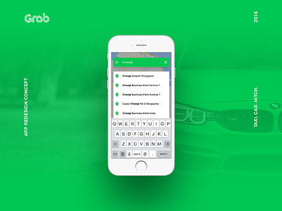 Grab - Redesign app concept app design green interface ios minimal mobile taxi ui ux