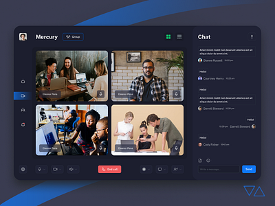 Video Conference Concept Design app black call chat concept conference design figma illustration interface logo mobile ui ux video videochat voice