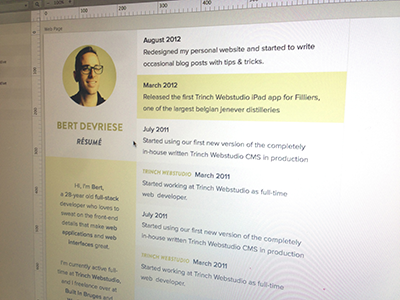 Redesign Teaser css3 html5 personal resume
