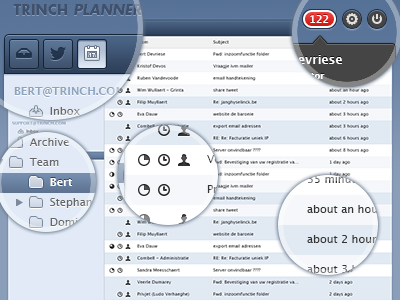 Incoming Emails email interface list logout notifications plan settings timestamp tool tree ui user view web webtool