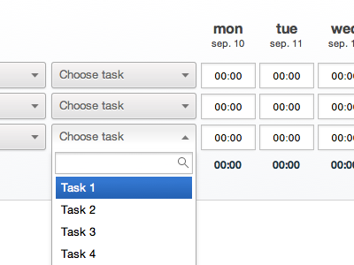 Log Time css3 html5 log project time timelogger