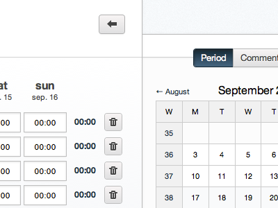 Timesheets box calendar hanging log sidebar slide tabs time timesheet