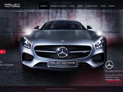 Malin Motors Web Shot motorsport showcase web development