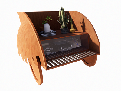 Side Table Inspired by the Shape of a Pedicab.​