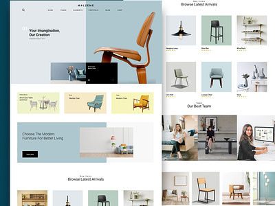 Landing Page design concept for Furniture website 3d branding design furniture icon illustration logo ui ux vector