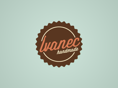 Logo Ivanec badge brown crochet design green handmade illustrator knitting logo logo design logodesign old retro