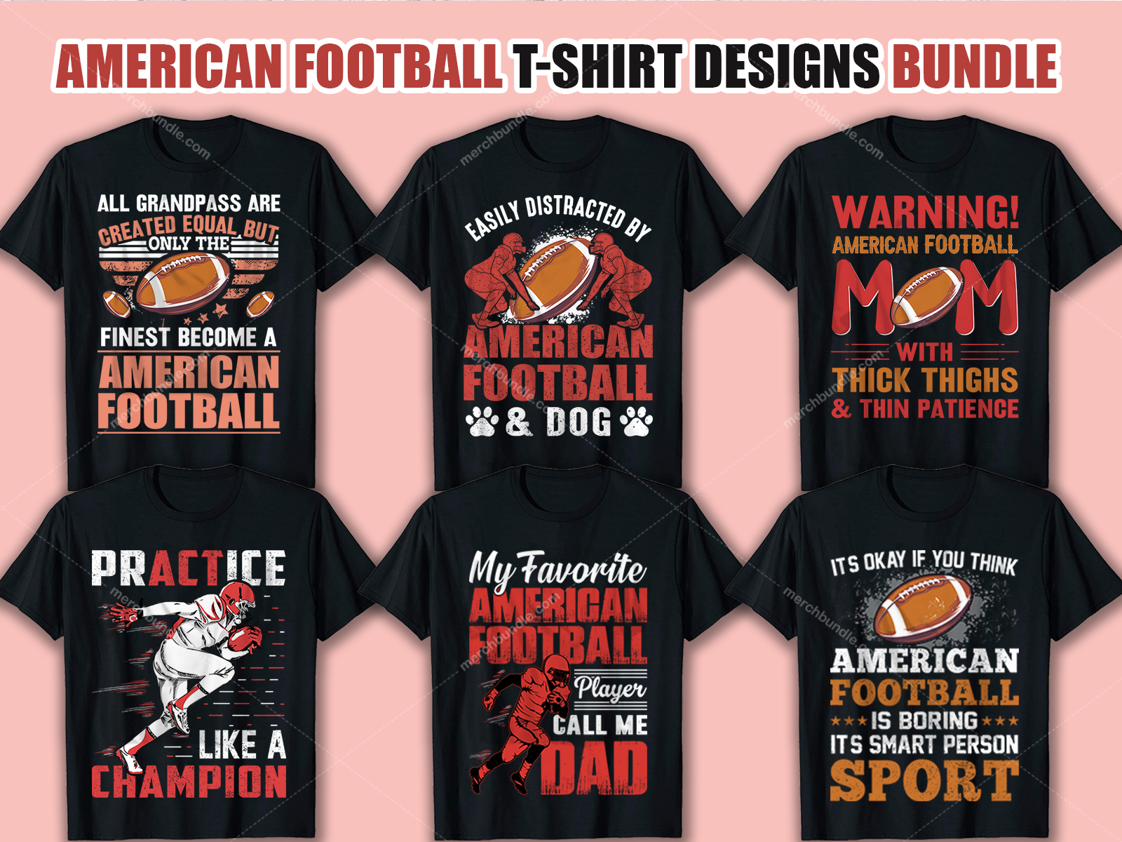 American Football T-Shirt Design Bundle Bundle · Creative Fabrica