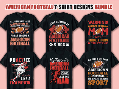 American Football T Shirt Design Bundle.