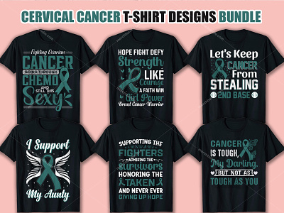 Cervical Cancer T Shirt Design Bundle.
