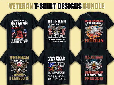 Veteran T Shirt Designs Bundle. merch by amazon