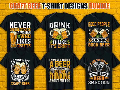 Craft Beer T Shirt Designs Bundle apparel clothes cra craft beer logo craft beer t shirt design fashion merchbyamazon tshirt