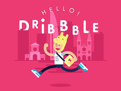 Hello Dribbble! debut first shot flat illustration saigon vietnam