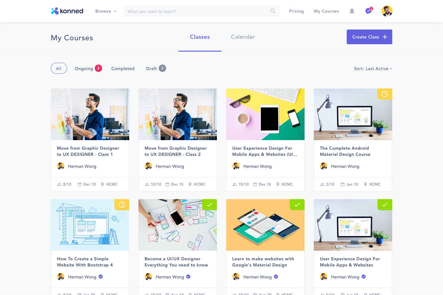 Dribbble - my_course_-_classes.png by Sang Nguyen