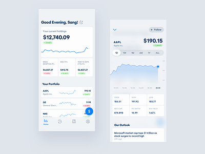 #9 Invest Management app clean dashboard fund funding interface invest management mobile mobile ui sketch stock uidesign