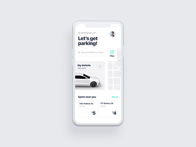 #18 Parking Interaction Concept 3d after affects after effects animation app design book booking car clean face id interaction location map mobile parking payment purchase reserve spot white