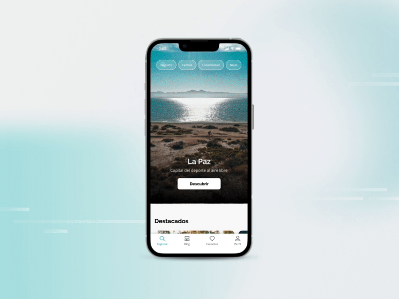 Travel app: home and event detail page app branding clean design favorite gif mobile mvp sports travel ui