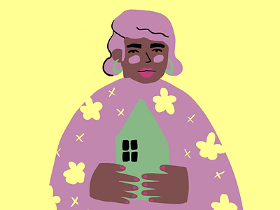 Stay home, stay safe 🏠💖 home illustration love safe woman