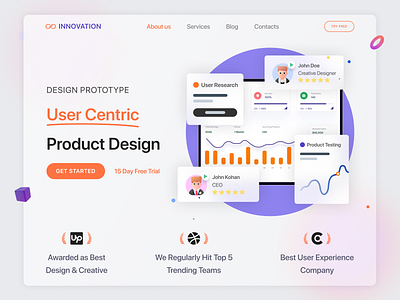 Hero Header Product Design 3d banner branding clean color figma hero header illustration landing page minimal product design ui ui design user experience user interface ux ux design web design website website design