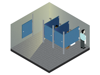 The Last Lavatory bathroom illustration isometric texture