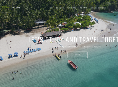 Traveling website landingpage typography ui ux website