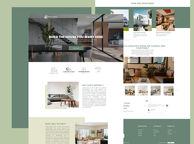 Landing page Home and apartement design landingpage ui ux website