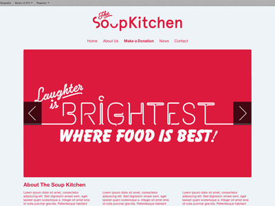 Soup Kitchen Web Design (work in progress) copy writing design graphic design grid layout type typography web design