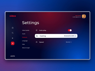 Smart TV App - Settings - Part 3 dailyui settings page tv app ui ux video streaming