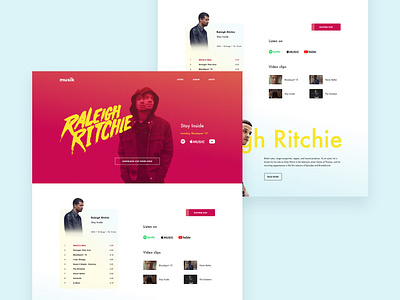 Landing Page dailyui landing page music album ui ux web