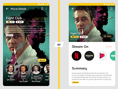 Movie Details Screen android app design ios movies ui user interface ux