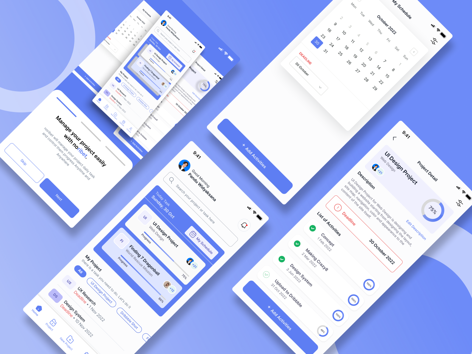 noribet - Project Management Mobile App by Pandu Widyaksana on Dribbble