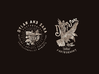 Dylan & Sara art doublehead eagle illustration logo photography portland watercolor