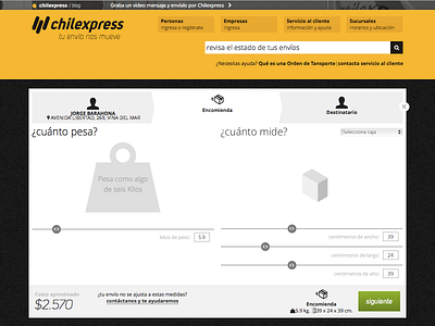 Chilexpress - Envío - Peso chile chilexpress logística ux