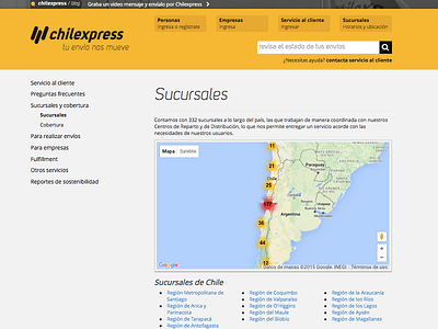 chilexpress - Sucursales chile chilexpress logística ux