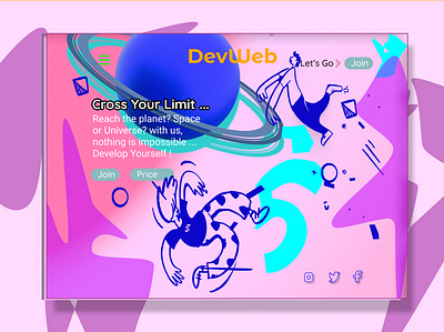 Example Landing Page for Youth Themed Website app design ui ux