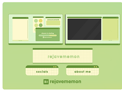 Twitch Overlay Screen Set - Green Minimal Bubble bcute panels cute overlay cute stream overlay cute twitch graphic design green stream graphics stream overlay twitch graphics twitch overlay twitch screen