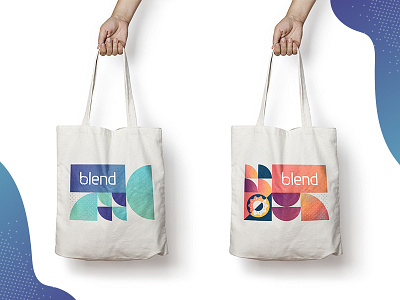 Blend Recruiting branding color creative design flat fun gradient illustration pattern shapes tote