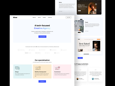 Nixar - A tech-focused Creative Agency branding clean design graphic design hero illustration landing logo madeinwebflow ui ux webflow