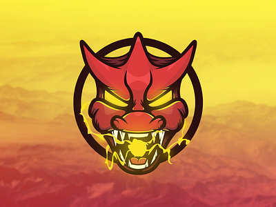 Dragon creature debut illustration logo mascot red