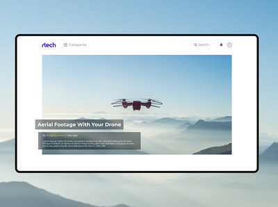 rtech | a photography blog blog drone hero photography tech ui uidesign webstie