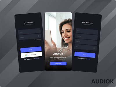 AUDIOK - Audio Book App app branding design icon illustration logo typography ui ux vector