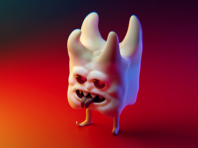 The Wisdom Tooth 3d 3d modeling b3d blender cartoon demon dentist devil evil human illustration mouth pain red render teeth tooth