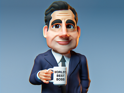 Michael Scott Portrait 3d 3d art 3d modeling b3d illustration michael scott render the office zbrush