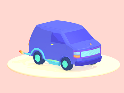Van Game Asset Design automobile b3d blender car cycles game illustration render van
