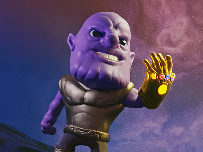 Chibi Thanos 3d 3d modeling avengers b3d blender blender3d endgame illustration infinity war marvel render thanos