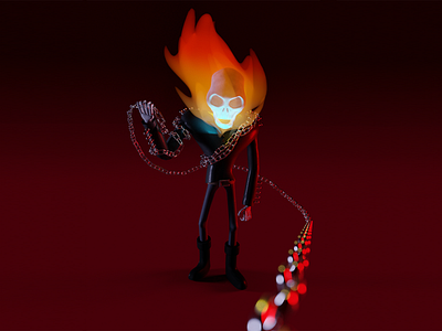 Ghost Rider 3D 3d 3d art 3d model 3d modeling b3d blender comics cycles ghost rider illustration render