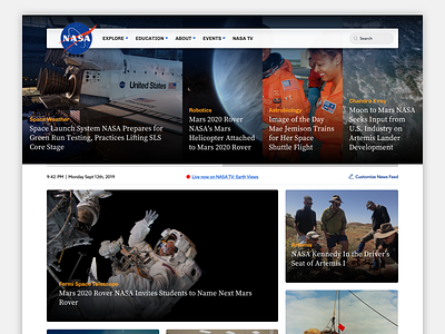 Nasa Homepage Redesign