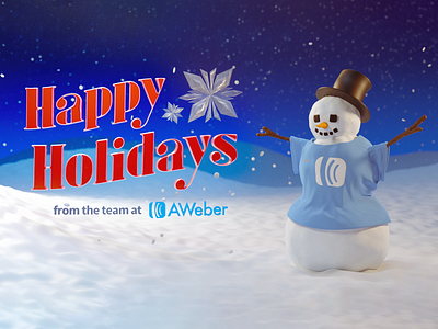 AWeber Holiday Card 3d 3d art 3d model 3d modeling b3d blender christmas cycles holiday holidays illustration render snow snowman