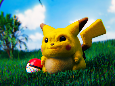 Thicc Boi Pikachu 3d 3d art anime b3d blender gaming illustraion nintendo pocket monsters pokeball pokemon render tv videogame videogames